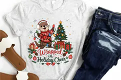 Wrapped In Holiday Cheer PNG, Cute Otter Christmas PNG Product Image 5