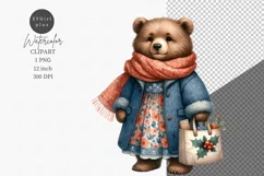 Bear clipart, Christmas clipart, Winter clipart Product Image 1