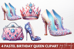 Pastel Birthday Queen Clipart Product Image 1