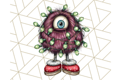 Christmas Monster Clipart, Funny Holiday Creature PNG Art Product Image 5