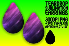 Unique Gradient Pattern Teardrop Earrings for Sublimation Product Image 1