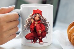 Cute Christmas Little Girl Sublimation Clipart Product Image 5