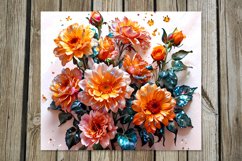Glitter Flowers | shining tumbler Sublimation design bundle Product Image 5
