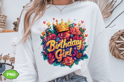 Birthday Girl PNG Floral Birthday PNG Product Image 5