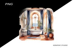 Mediterranean Bathroom Clipart, Shabby Chic, Product Image 1