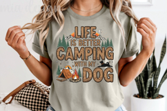 Camping with my Dog PNG, Vintage Retro Camper Sublimation Product Image 5