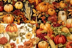 Harvest Season Seamless Patterns, Fall Seamless Patterns, Pumpkin Patch Seamless Background, Harvest Seamless Pattern, 300DPI