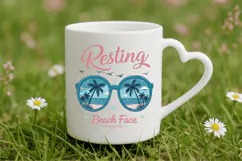 Resting beach face PNG, Summer PNG Sublimation Design Product Image 5
