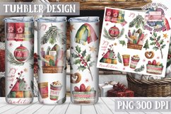 Sublimation Tumbler WRAP Christmas Design Quote Watercolor Product Image 1