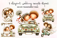 Elegant Wedding Couple Clipart PNG Product Image 1