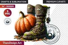 Halloween Character Boots - Spooky Gothic Clipart PNG Product Image 1