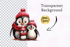 christmas cute penguin clipart, penguin sublimation Product Image 2