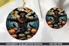 Pumpkin Stained Glass Ornament PNG, Digital Download File Product Image 1
