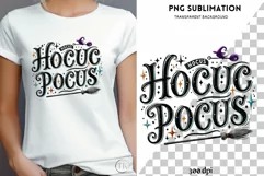 Hocus Pocus, Retro Halloween PNG Design for Diy T-Shirts Product Image 1