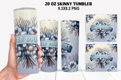 Flower Skinny Tumbler 20oz Wrap Design, New Year Tumble PNG Product Image 1