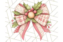Muted Cozy Christmas Bows PNG Clipart, Winter Holiday Png Product Image 5