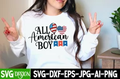 All American Boy SVG Cut File ,All American Boy Sublimation Product Image 1