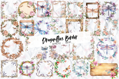 Spring Dragonflies Border Clipart - Set of 30 Png Bundle Product Image 1