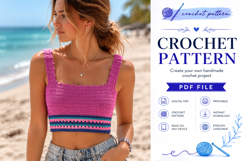 Colorblock Crochet Crop Top Pattern PDF Product Image 3