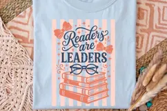 Readers Are Leaders Png, Book Lover Sublimation Png. Product Image 3