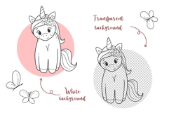 Unicorns SVG PNG, Coloring Pages Product Image 3