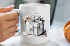 Cute Silver Christmas Watercolor Clipart, Christmas SVG Product Image 5