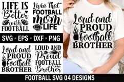 Football SVG Design SVG - Loud and Proud Football Brother Product Image 1