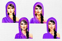 Desi art, Indian woman clipart 25 PNG Digital download Product Image 8