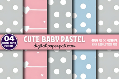 Cute Baby Pastel Digital Background Paper Bundle PNG Product Image 5