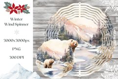 Christmas Wind Spinner PNG, Watercolor Bear Wind Spinner Product Image 1