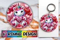 Cozy Round Keychain PNG Magic, Valentines Product Image 1