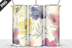 Flowers Tumbler Wrap | Sublimation Design | Tumbler PNG Product Image 1