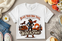 Blaze Your Own Trail Wild &amp; Free Cowgirl Spirit PNG Product Image 1
