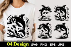 Cute Dolphin SVG PNG Product Image 1