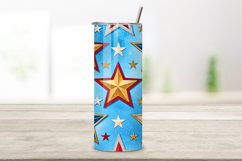 4th Of July Star Spangled Seamless Tumbler Wrap - 3D Glowing Product Image 2