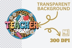 Retro Cute Teacher PNG Product Image 5