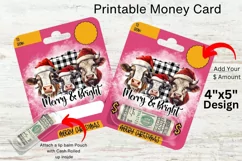 Christmas Money Card PNG Design - Merry & Bright Money Card Product Image 1