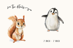 Whimsical Animal Clipart Set 20 Watercolor PNGs for Nursery Product Image 5