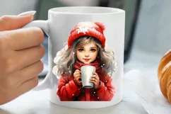 Christmas Little Girl Clipart Sublimation, Christmas PNG Product Image 1