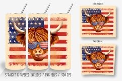 Highland Cow 4th of July Tumbler Wrap PNG Bundle Product Image 6