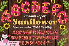 Summer Sunflower Doodle Alphabet Sublimation png Product Image 5