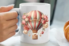 Christmas Hot Air Balloon Clipart, Christmas Hot Air Product Image 1