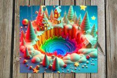 3d Christmas landscape | Skinny Tumbler Sublimation Designs Product Image 5