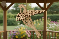 3D Hanging Sparrow Ornament Laser Cut | Glowforge | SVG Product Image 2