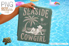 Seaside Cowgirl png, Coastal Western Beach Design DTF Product Image 4