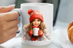 Christmas Little Girl Clipart Sublimation, Christmas PNG Product Image 5