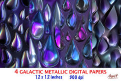 Dark purple digital paper, Iridescent digital paper, drops Product Image 1