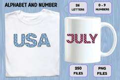 4th July Alphabet png clipart, independence letters doodle Product Image 5