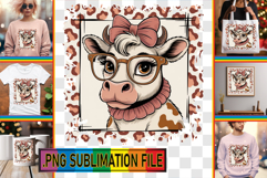 FUN PNG Designs for TSHIRTS, Cute Cow Product Image 1