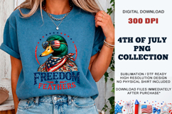 Freedom Feathers PNG | Patriotic Mallard Duck DTF Product Image 4